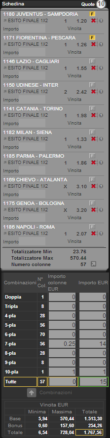 sistema a correzione serie a 5 - 6 dicembre 2013